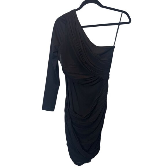 Blaque Label One Shoulder Ruched Dress NWT | Size Small | Black Cocktail Bodycon - Picture 2 of 2